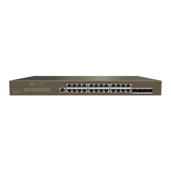 TEG5328F 24 Ports L3 Commutateur géré avec fonction QoS personnalisable et 10*10/100/1000 Ethernet 4*1000 SFP Gigabit Switch