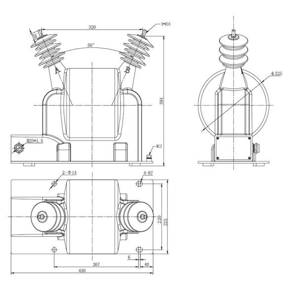 Outdoor MV Voltage Transformer / Medium Voltage Instrument Transformers 