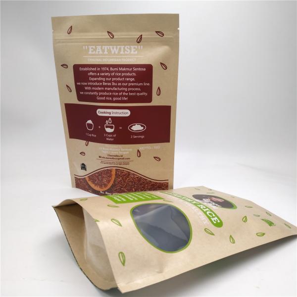 El claro de la parte delantera modificó las bolsas de papel para requisitos particulares para el polvo/el caramelo/el café