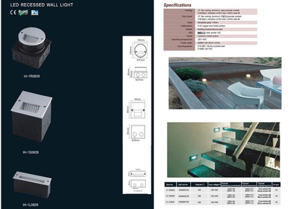 Outdoor IP 67 Stainless Steel Recessed LED Wall Lights Waterproof