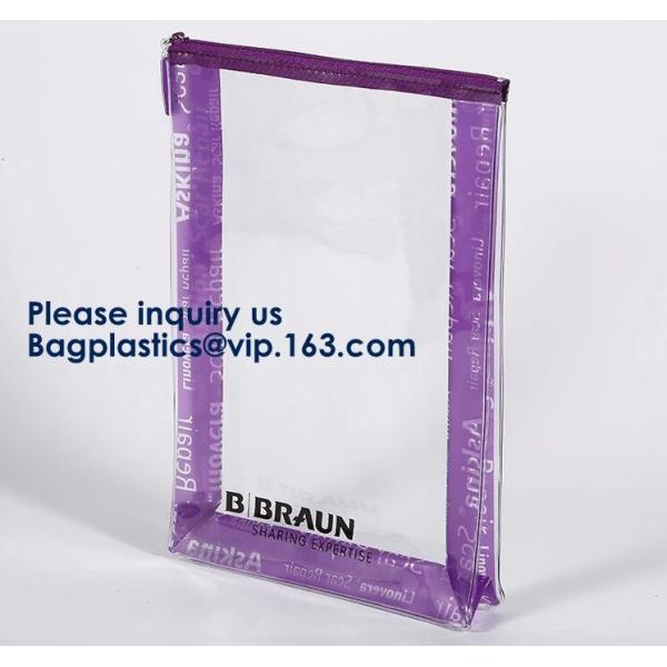 Pvc Makeup Cosmetic Bag Resealable PVC Slider Zip Poly CPE Material, makeup mini clear PVC cosmetic bag