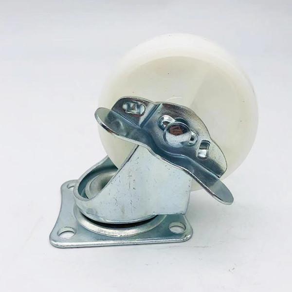 3 Inch 75mm White PP Wheel Plain Bearing Swivel Plate Locked Caster
