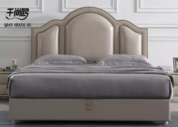 Headboard Super Plump Leather Storage Bed European style size Customized