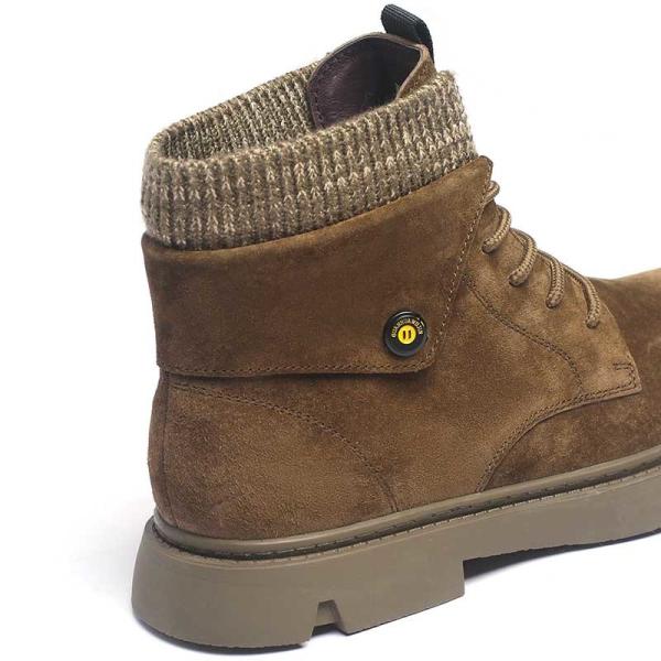 Customized Logo Rubber Outsole Mens Tan Leather Boots