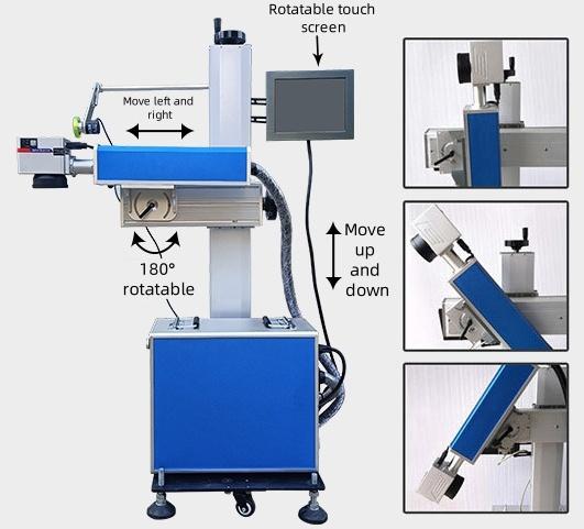 Fiber Laser Wire Marking And Coding Machine For Production Lines Small Businesses 30W 50W 100W Power Options