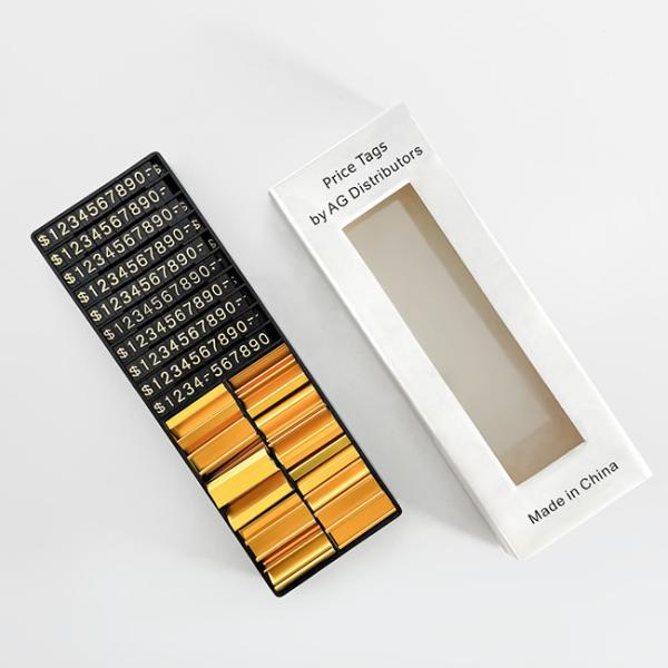Etiquetas de precios de plástico mini con base metálica