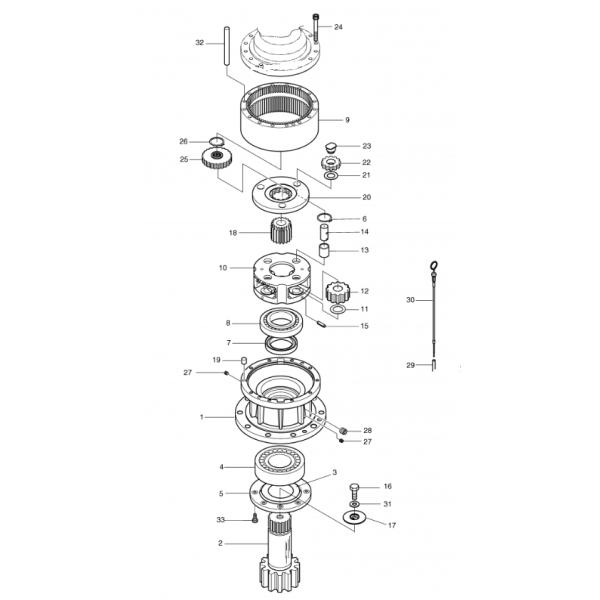 Belparts Excavator Swing Reduction Gear DX225LC Swing Gearbox K1004037A 404-00097C For Doosan