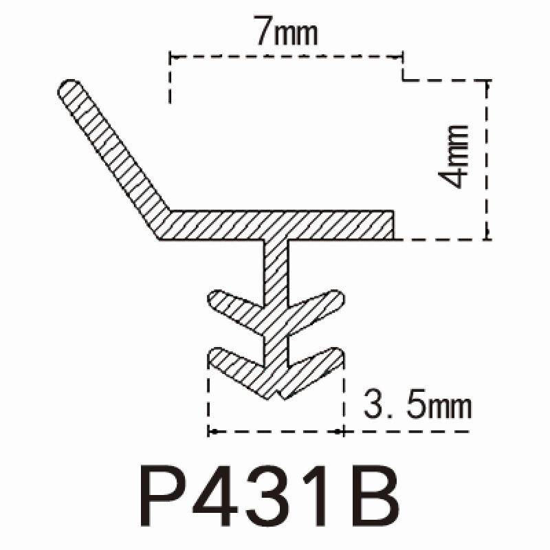 Мягкий резиновый обнажать погоды PVC на деревянная доска обхода 7*4mm