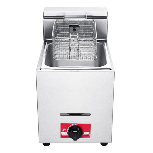 Multi-functional 12L Commercial 1 Tank 2 Basket Table Top Stainless Steel Lpg Gas Fryer