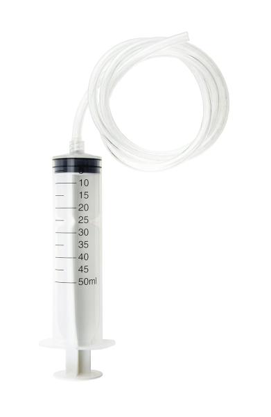 Syringes with Tubes Plastic Syringe with Tubing for Dispensing,Injection,Filtration, Science Labs (1 Meter Tube)