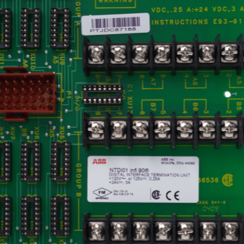 ABB NTDI01 Digital I/O Termination Unit with 16 Individual Signals and 120 VAC Power Connections