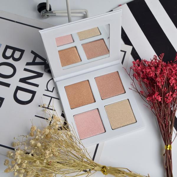 4 Colors Makeup Highlighter Palette , Face Illuminator Highlighter Loose Powder