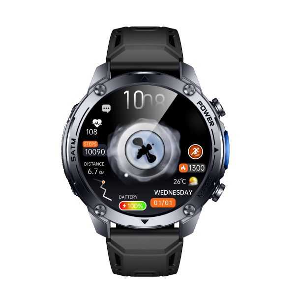 KW300 GPS Sport Smartwatch with AMOLED Display 5ATM Waterproof