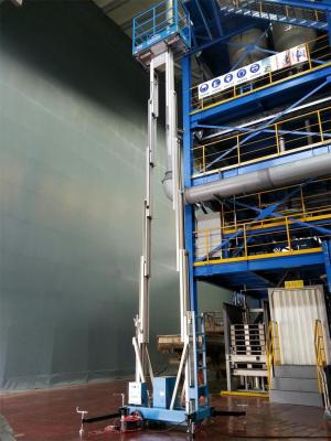 Dual Mast Hydraulic Lift Ladder Manual Push Around For Shopping Centers