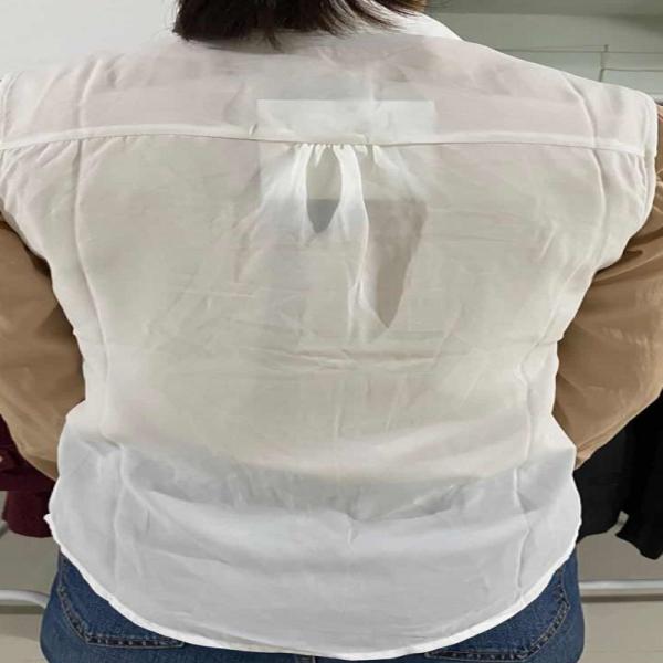 100% Polyester Ladies Chiffon Top Sleeveless Shirt White Chiffon Shirt Women's