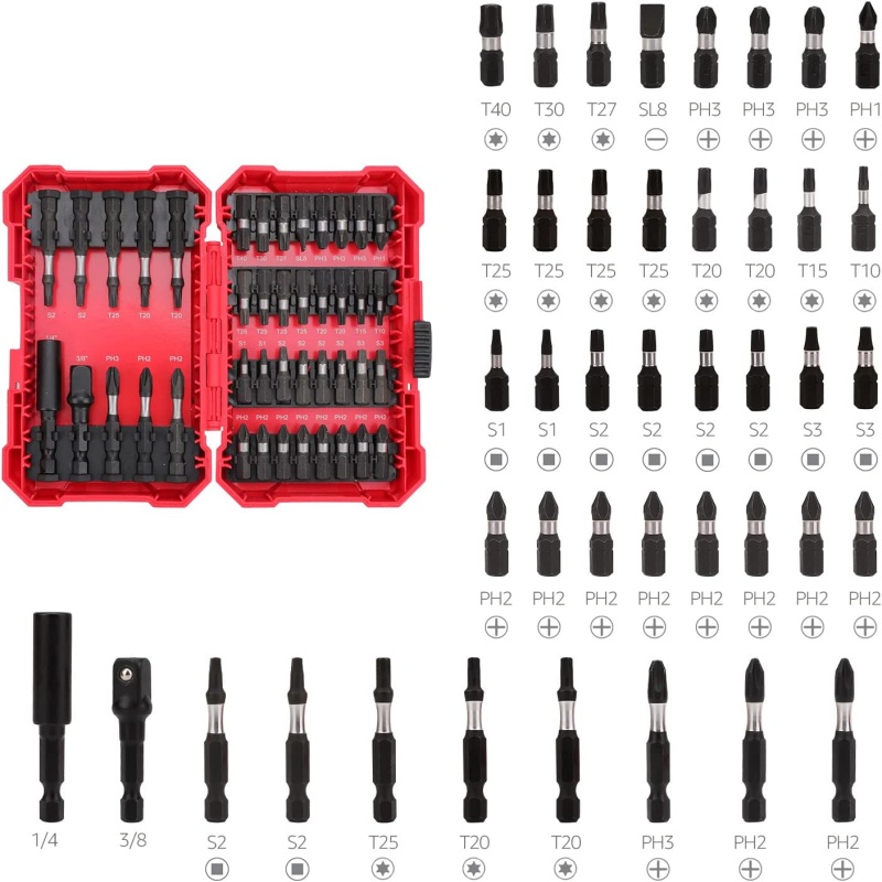 Professional High-Volume Driver Bit Set | Multi-Pack PH2 & T25 with 3/8
