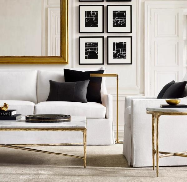 Coffee Table Furniture for Modern Living Room Stainless Steel with Sintered Stone Top Newland Furniture Manufacture
