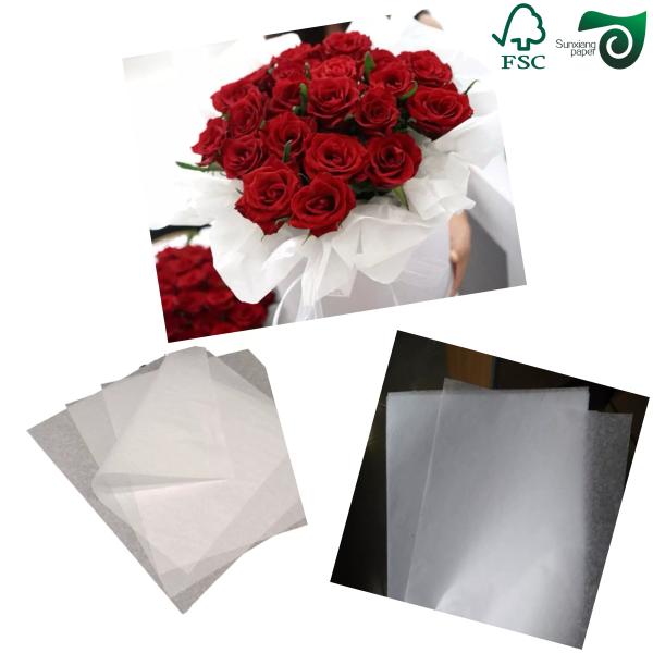 15gsm 17gsm 86cm 90cm Width White Translucent Tissue Paper Roll  For Fruit Wrapping