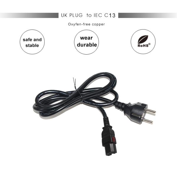 Schuko CEE 7/7 к IEC C15 Кабель питания 250В 16А 3м