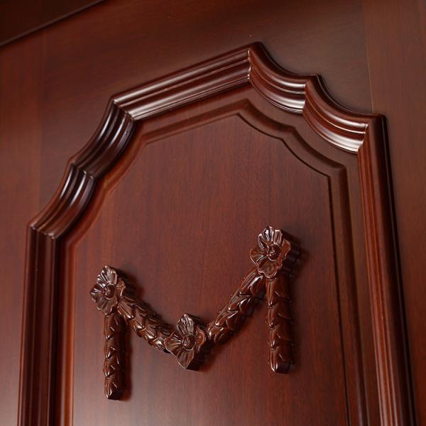 2 Leaf Double Laminated Wooden Doors 120mins Front Entrance Wooden Door