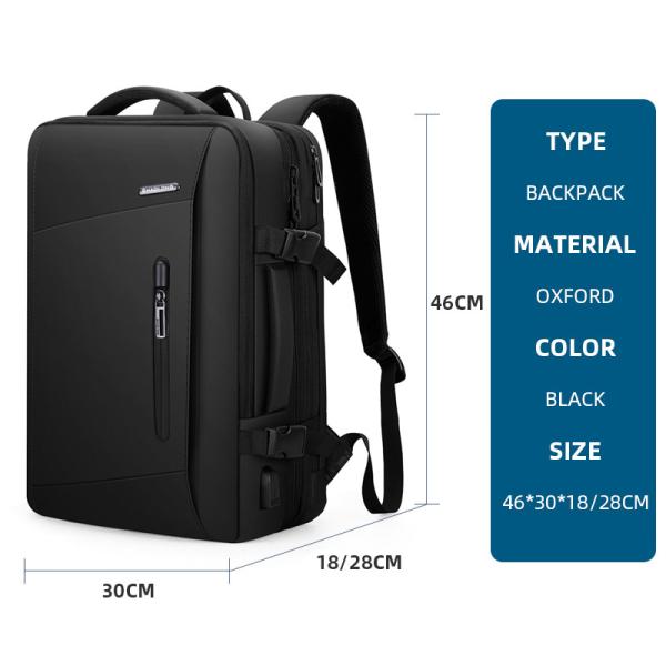 Polyester Oxford Lightweight Laptop Backpack Men USB 17inch Laptop Bag
