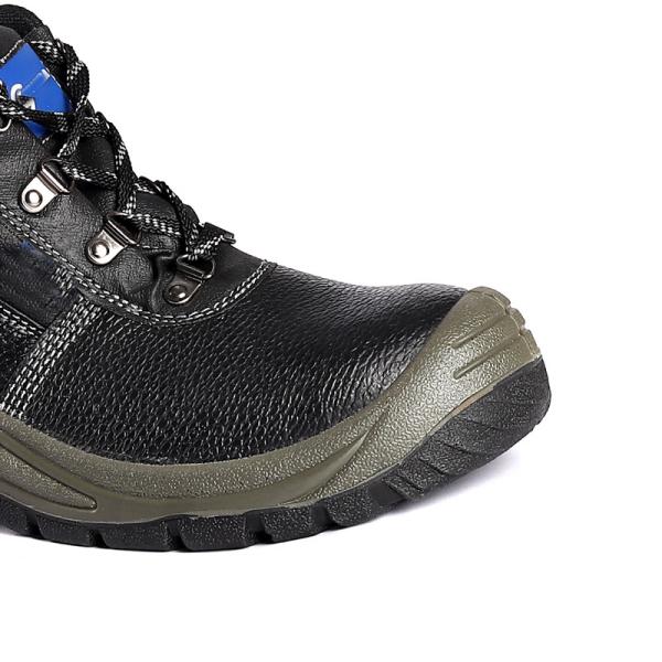 OEM Factory Black Leather Construction Safety Boots Work Steel Toe Steel Plate Safety Shoes