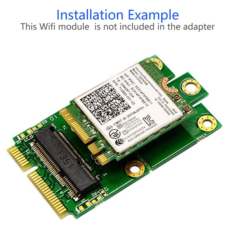 M.2 (ключ e NGFF) к переходнику карты M.2 Pcie Pcie WiFi переходника MPCIe (PCIe+USB)