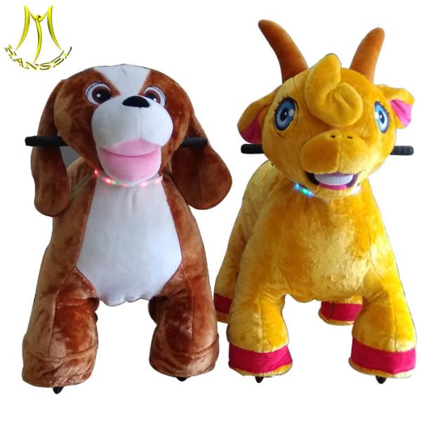Hansel battery operated plush rides and electric motorcycle scooter for shopping mall with animal plush toy wholesale