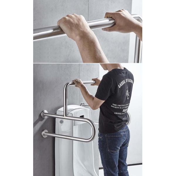 SUS304 Barrier Free Stainless Steel Bathroom Handrail For Disabled Elderly