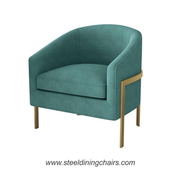 Italian Hotel Office Living Room Stainless steel Linen 1 Seater Sofa
