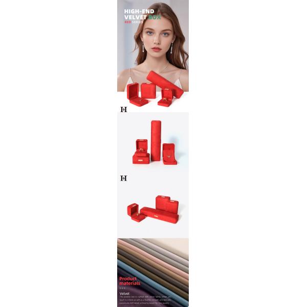 hign end luxury red flannel velvet Jewellery Box for bracelet Necklace ring Earring