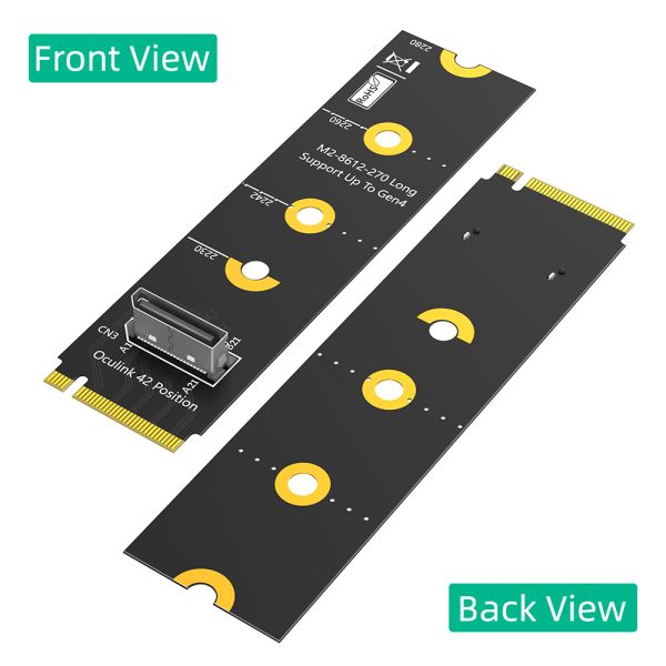 M.2 NVMe PCI-e 4.0 X4 to OcuLink SFF-8612 Adapter with 64Gbps Data Transfer and NVMe 1.2 Support