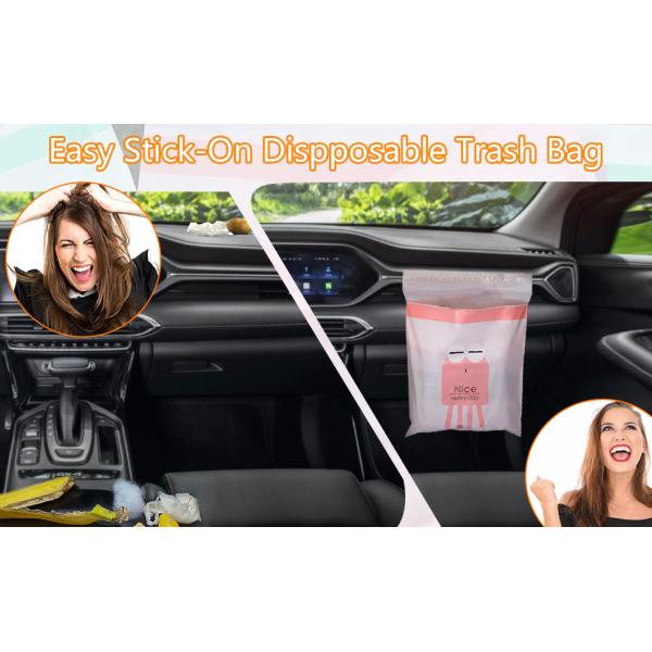 Biodegradable Easy Stick-On Disposable Car Trash Bag, Compostable Cornstarchbag Leakproof Vomit Bag, Kitchen Storage Bag