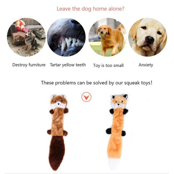 Molar Indestructible Plush Squeaky Dog Toys Brown Puppy Chew Toys