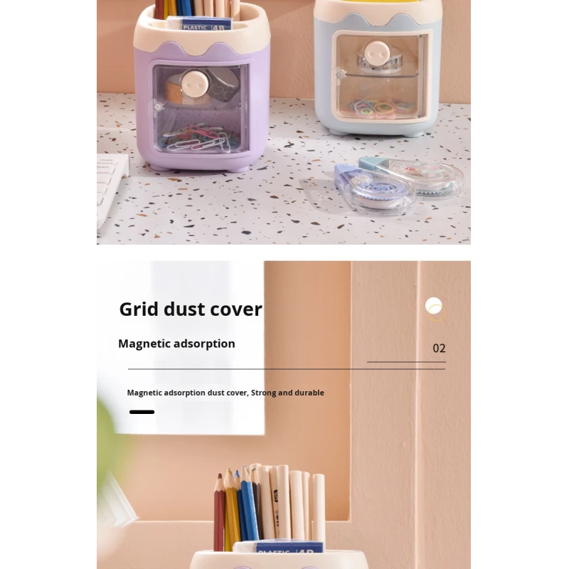 Manufacturer Wholesale Cute Dustproof Creative Pig Cosmetics Stationery Pen Holder Storage Office Desktop Storage Box