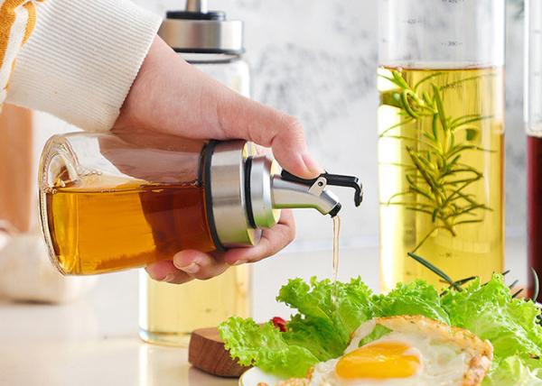 Bouteilles d'huile en verre décoratives de haut Borosilicate pour l'usage de cuisine et de bureau