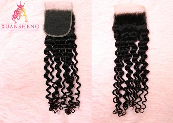 Deep Wave Brazilian Human Hair 4x4 Lace Closure