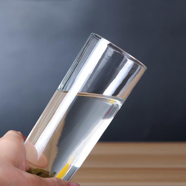 Transparent 11oz Water Drinking Glass 2.5mm Thickness With Chip Resistant Rim