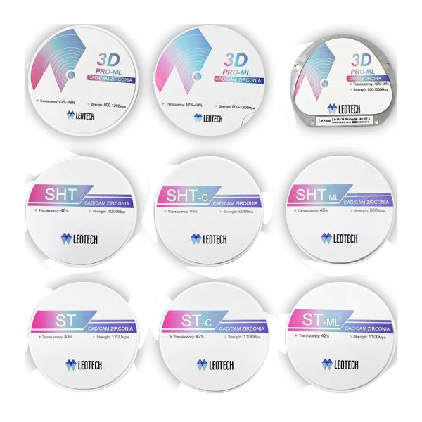 SHT-C 45% Translucency Zirconia Block 900MPa Strength & 1300HV Hardness Full Contour Crown
