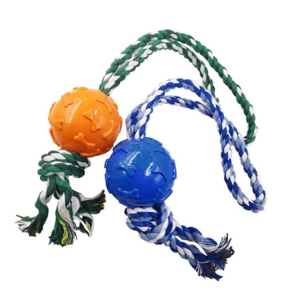 Зубы очищая игрушки жевания любимца воюют игрушка 54G собаки веревочки теннисного мяча