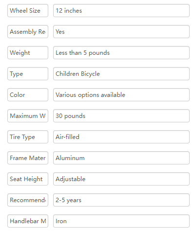 Sturdy  Magnesium Alloy Kids Push Bike 12 Inch Strider Bike Popular