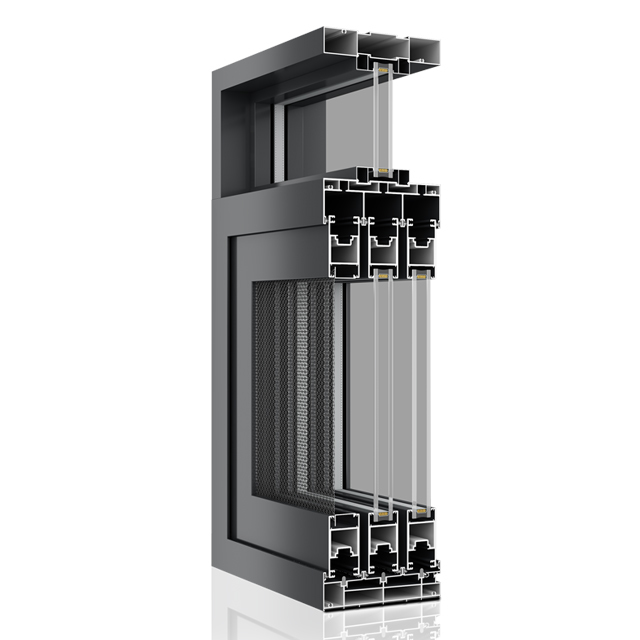 Windproof 1.8mm External Aluminium Sliding Doors With Wind Resistant Function