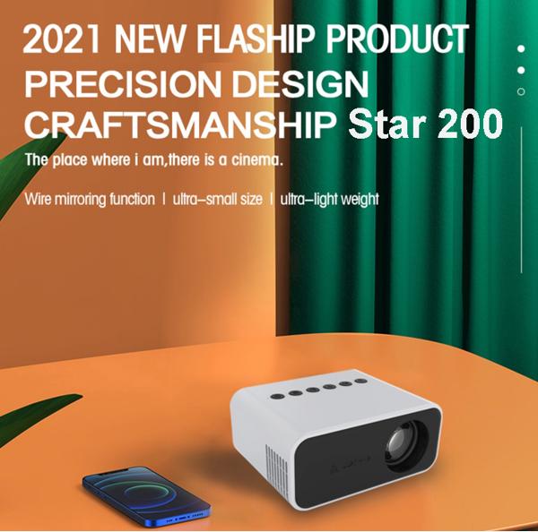 Outdoor 35Lumens Home Cinema Video Smart Projector  2 K Resolution Manual Lens LED Lamp Bag Accessory