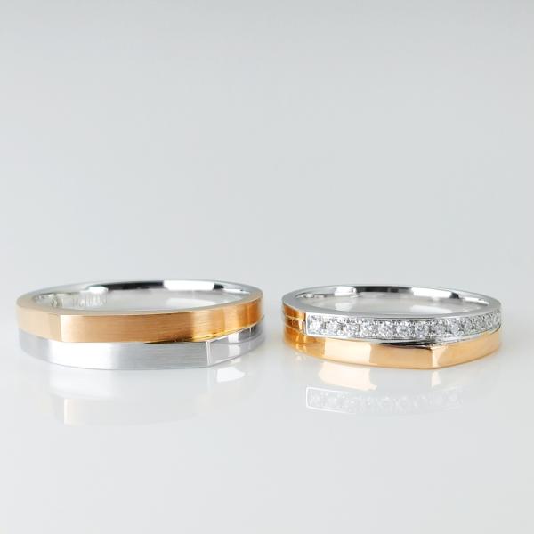 18K Red White Double Color 11.7g Gold Anniversary Rings