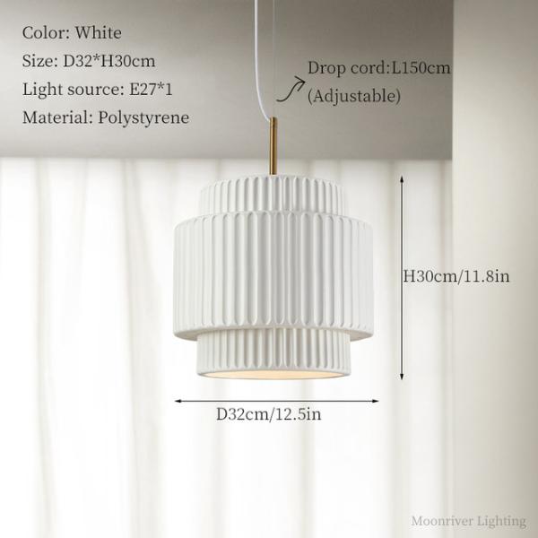 Wabi Sabi Pendant Light White Resin Chandeliers Dining Room Hanging Lamp(WH-AP-577)