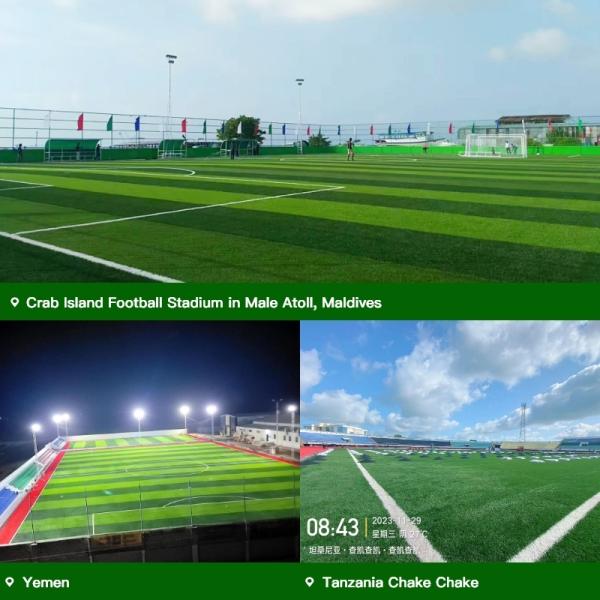 ISO9001 Certified Artificial Grass with 8 Years Life Time and 3/8 Inch Gauge for Professional Football Pitches