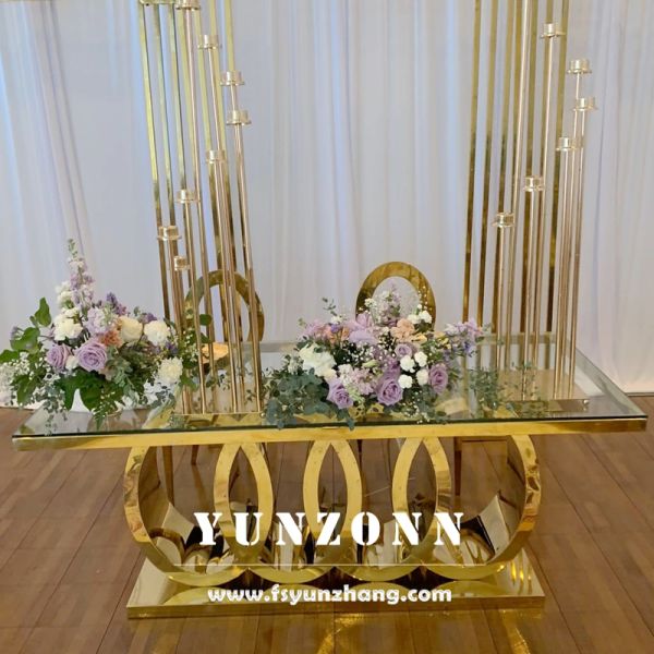 Modern Stainless Steel Dining Table Living Room Hotel Furniture Wedding Events Outdoor Parties Hotels Halls-Factory Direct Sale