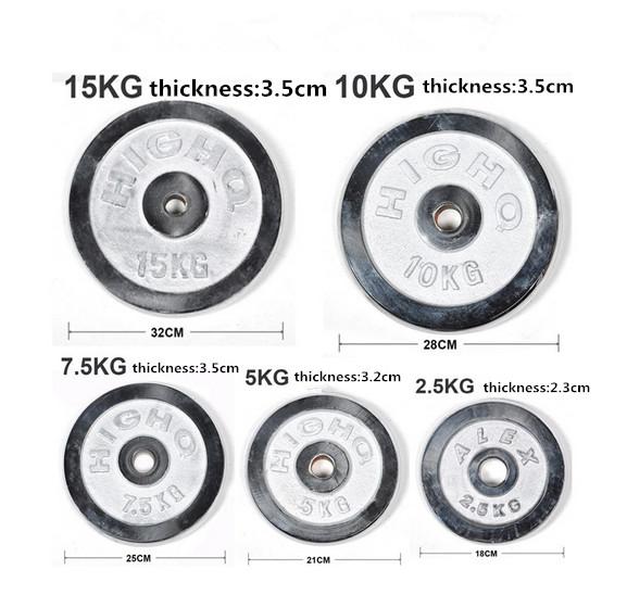 2.5kg 5kg 7.5kg 10kg 15kg 20kg chromed dumbbell palte barbell plate  for weight