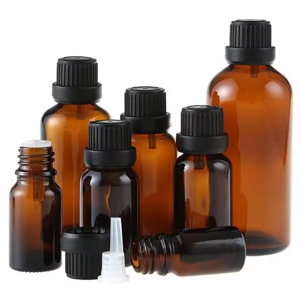 10ml 20ml 30ml Essential Oil Glass Bottles with Screw Cap Empty Amber Glass