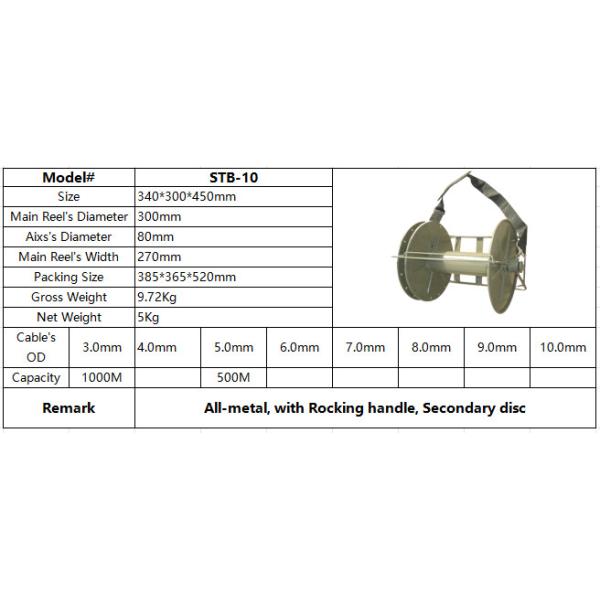 STB-10 All Metal Tactical Fiber Optic Reel Cable Drum Spool Manpack Backpack